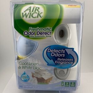 Air WIck Freshmatic Ultra Automatic Spray Odor Detect Fresh Linen White Lilac